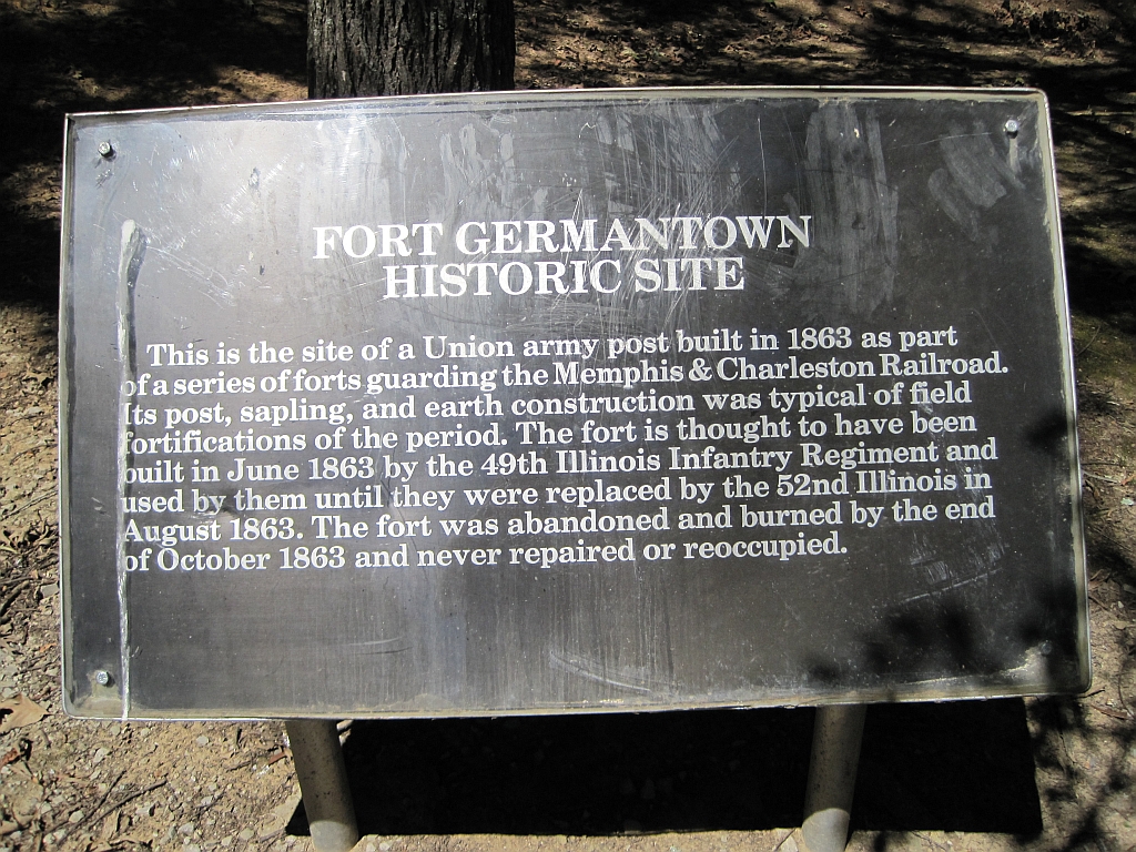 Civil War fortification Fort Germantown at 3085 Honey Tree Drive in Germantown, Tennessee.